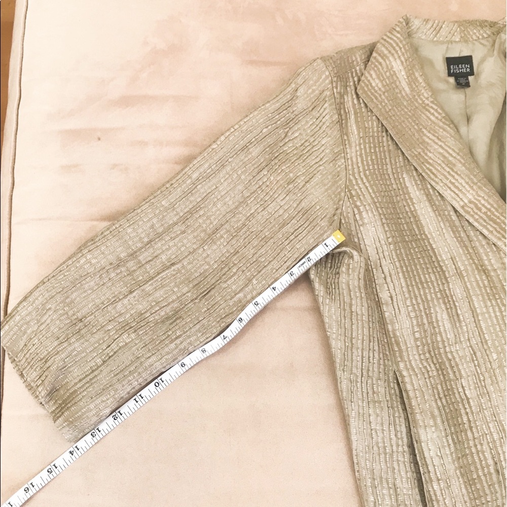 Eileen Fisher Silk Textured Open Front Blazer - Picture 11 of 11